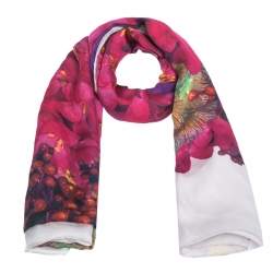 Pre Owned وشاح روبرتو كافالي حرير مورد موف مطبوع