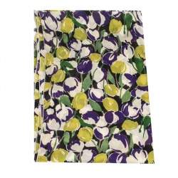 Pre Owned Roberto Cavalli Multicolor Abstract Floral Print Silk Scarf