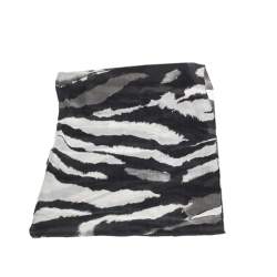 Pre Owned Roberto Cavalli Monochrome Abstract Animal Print Silk Scarf