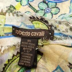 مملوكة مسبقًا وشاح روبرتو كافالي مودال مطبوع مورد برتقالي  