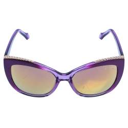 Pre Owned Roberto Cavalli Purple/ Gold Mirrored 888S Mekbuda Cateye Sunglasses