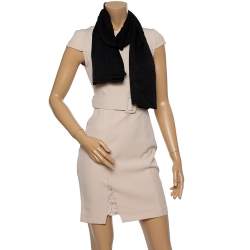 Pre Owned وشاح روبرتو كافالي حرير نمط جلد حيوان لون أسود