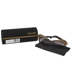 Pre Owned Roberto Cavalli Black/ Bicolor Gradient Taygeta 981S Cateye Sunglasses