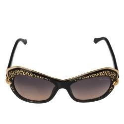 Pre Owned Roberto Cavalli Black/ Bicolor Gradient Taygeta 981S Cateye Sunglasses