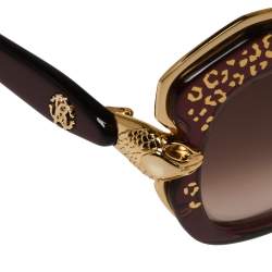 Pre Owned Roberto Cavalli Purple/ Brown Gradient Taygeta 981S Cateye Sunglasses