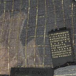 Pre Owned Roberto Cavalli Brown Snakeskin Print Lurex Silk Scarf