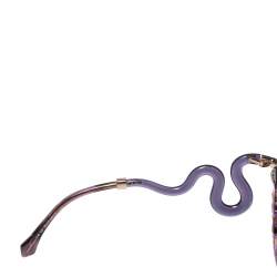 Pre Owned Roberto Cavalli Purple/ Brown Gradient 1038S Castelnuovo Square Sunglasses