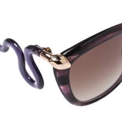 Pre Owned Roberto Cavalli Purple/ Brown Gradient 1038S Castelnuovo Square Sunglasses