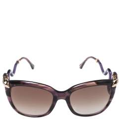 Pre Owned Roberto Cavalli Purple/ Brown Gradient 1038S Castelnuovo Square Sunglasses