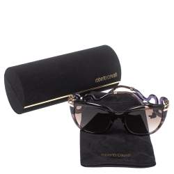 Pre Owned Roberto Cavalli Purple/ Brown Gradient 1038S Castelnuovo Square Sunglasses