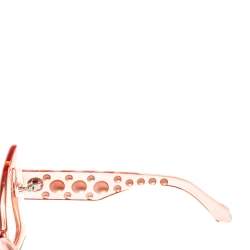 Pre Owned Roberto Cavalli Clear Pink/ Clear RC1055 Fiesole Butterfly Sunglasses