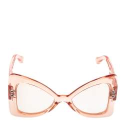 Pre Owned Roberto Cavalli Clear Pink/ Clear RC1055 Fiesole Butterfly Sunglasses