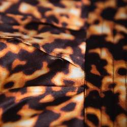Pre Owned Roberto Cavalli Brown Leopard Printed Silk Corset Belt S