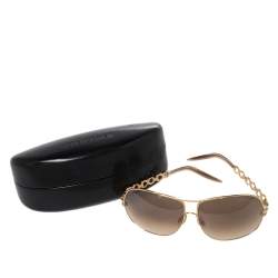 Pre Owned نظارة شمسية روبرتو كافالي تيليفو 374أس افياتور بني و ذهبي