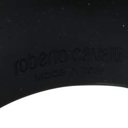 Pre Owned Roberto Cavalli Black Medallion Wide Bangle Bracelet