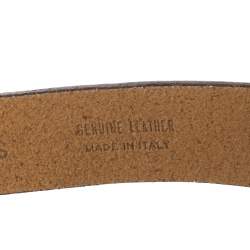 Pre Owned Roberto Cavalli Light Brown Leather Snake Head Crystal Embellished Buckle Waist Belt 80CM
