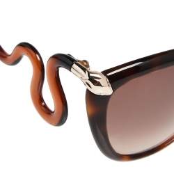 Pre Owned Roberto Cavalli Brown Havana/ Brown Gradient 1038 Castelnuovo Square Sunglasses