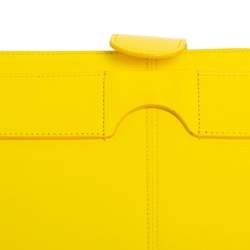 Roberto Cavalli Yellow Leather Logo Buckle Detail Tablet Case