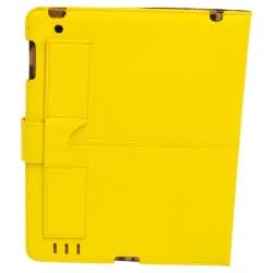 Roberto Cavalli Yellow Leather Logo Buckle Detail Tablet Case