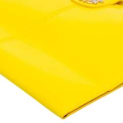 Roberto Cavalli Yellow Leather Logo Buckle Detail Tablet Case
