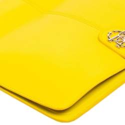 Roberto Cavalli Yellow Leather Logo Buckle Detail Tablet Case