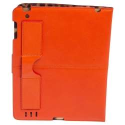 Roberto Cavalli Orange Leather Logo Buckle Detail Tablet Case