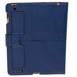Roberto Cavalli Blue Leather Logo Buckle Detail Tablet Case