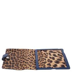 Roberto Cavalli Blue Leather Logo Buckle Detail Tablet Case