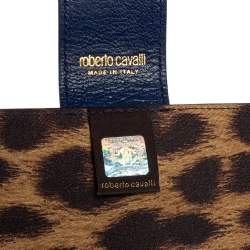 Roberto Cavalli Blue Leather Logo Buckle Detail Tablet Case