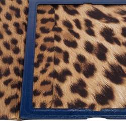 Roberto Cavalli Blue Leather Logo Buckle Detail Tablet Case