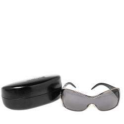 مملوكة مسبقًا Roberto Cavalli Black Celestina Crystal Embellished Shield Sunglasses