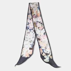 Pre Owned Roberto Cavalli Multicolor Floral Print Silk Bandeau