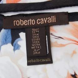 Pre Owned Roberto Cavalli Multicolor Floral Print Silk Bandeau