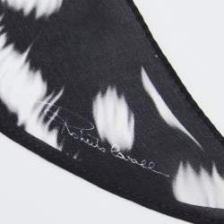 Pre Owned Roberto Cavalli Monochrome Animal Print Silk Bandeau