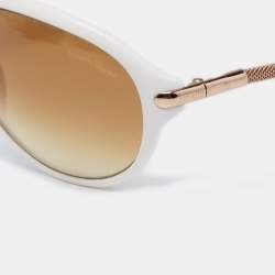 مملوكة مسبقًا Roberto Cavalli White 401S Gradient Oval Sunglasses