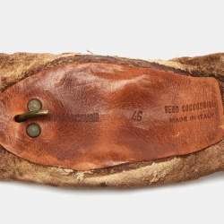Roberto Cavalli Brown Crocodile Back Horn Waist Belt 