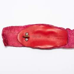 Roberto Cavalli Red Crocodile Back Horn Waist Belt 
