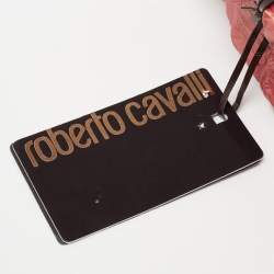 Roberto Cavalli Pink Crocodile Back Horn Waist Belt 