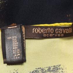 Roberto Cavalli Multicolor Camouflage Print Silk Shawl 