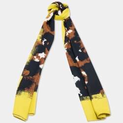 Roberto Cavalli Multicolor Camouflage Print Silk Shawl 