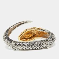 Pre Owned سوار روبرتو كافالي سيربنتي مزخرف ثنائي اللون.