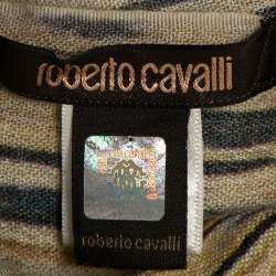 Pre Owned Roberto Cavalli Brown Animal Printed Silk and Cashmere Scarf