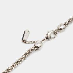 Pre Owned Roberto Cavalli Lion Crystal SIlver Tone Necklace