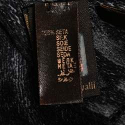 Roberto Cavalli Black Animal Print Silk Stole