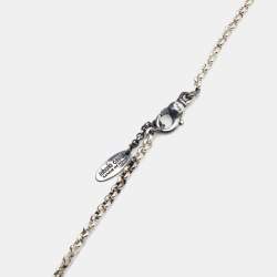 Pre Owned Roberto Cavalli Turquoise Color Stone Silver Tone Pendant Necklace