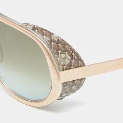Pre Owned Roberto Cavalli Gold/Green 602S Limited Edition Sunglasses