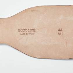 Pre Owned Roberto Cavalli Grey Crocodile Back Horn Waist Belt 90CM