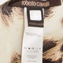 Pre Owned Roberto Cavalli Beige Animal Print Silk Stole