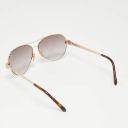 Pre Owned Roberto Cavalli Brown/Gold Gradient Matar 884S Aviator Sunglasses