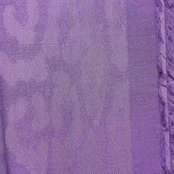 Pre Owned Roberto Cavalli Purple Leopard skin Patterned Wool and Silk Scarf